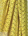 designer fancy textured floral guipure lace - sunshine