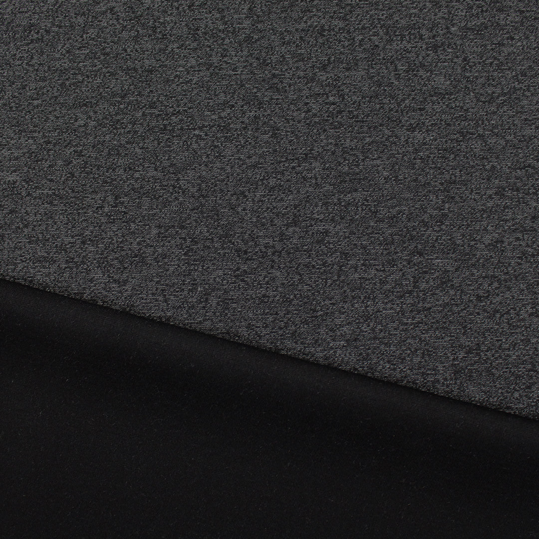 'yoga stretch' reversible rayon blend interlock jersey - gray/black 2 yd