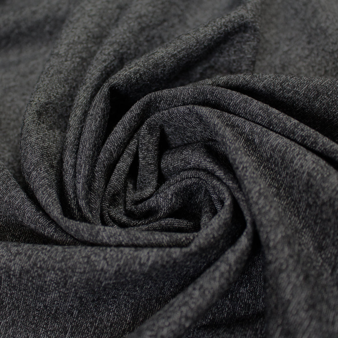 'yoga stretch' reversible rayon blend interlock jersey - gray/black 1.875 yds