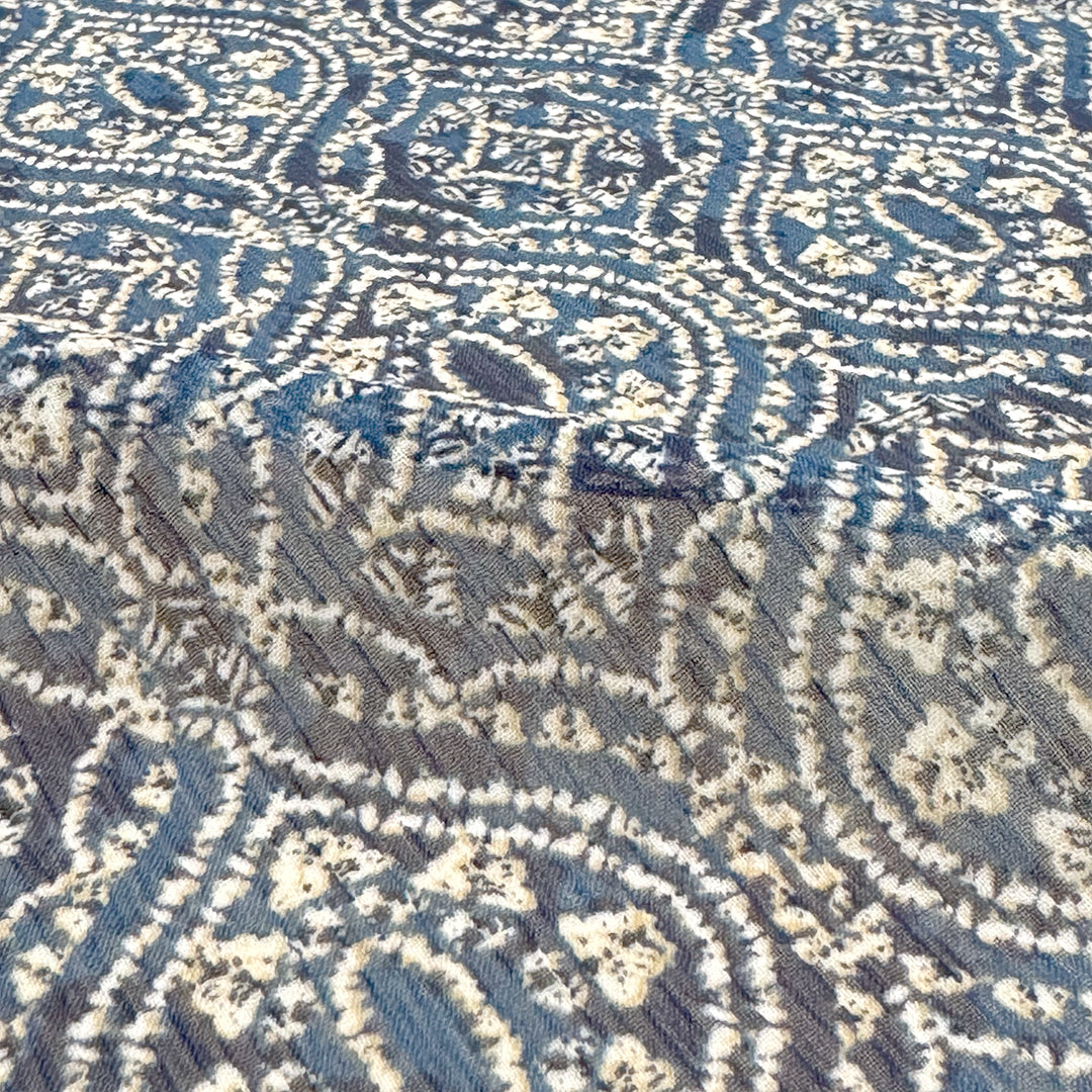 'blue medallion' crinkle texture yoryu 1.7 yds