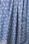 zebra print lightweight cotton denim - medium blue 1.875 yd
