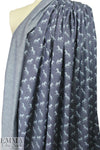 zebra print lightweight cotton denim - darker blue 2.125 yd