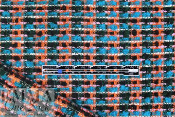Italian wool blend fancy boucle' - cinnamon spice/peacock 1 yard