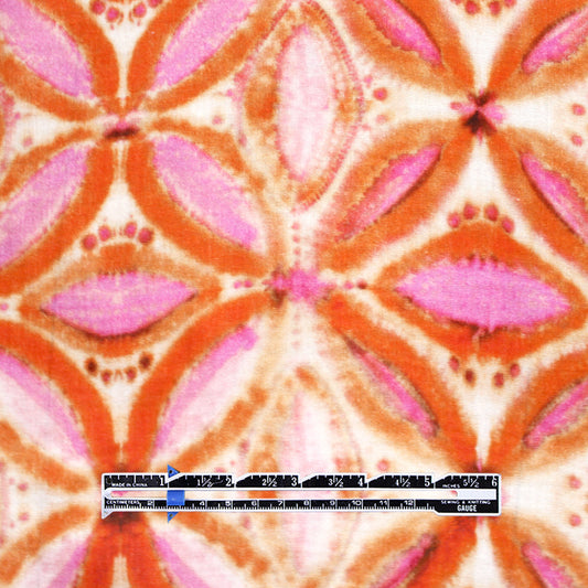 Italian 'tie dye fleur' cotton double gauze woven