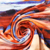 'horizons' stretch viscose knit - sunset/blue/persimmon 1.5 yd